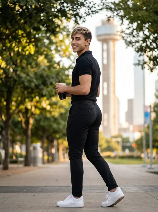 Zack Presas — Dallas personal trainer, pictured at Klyde Warren Park